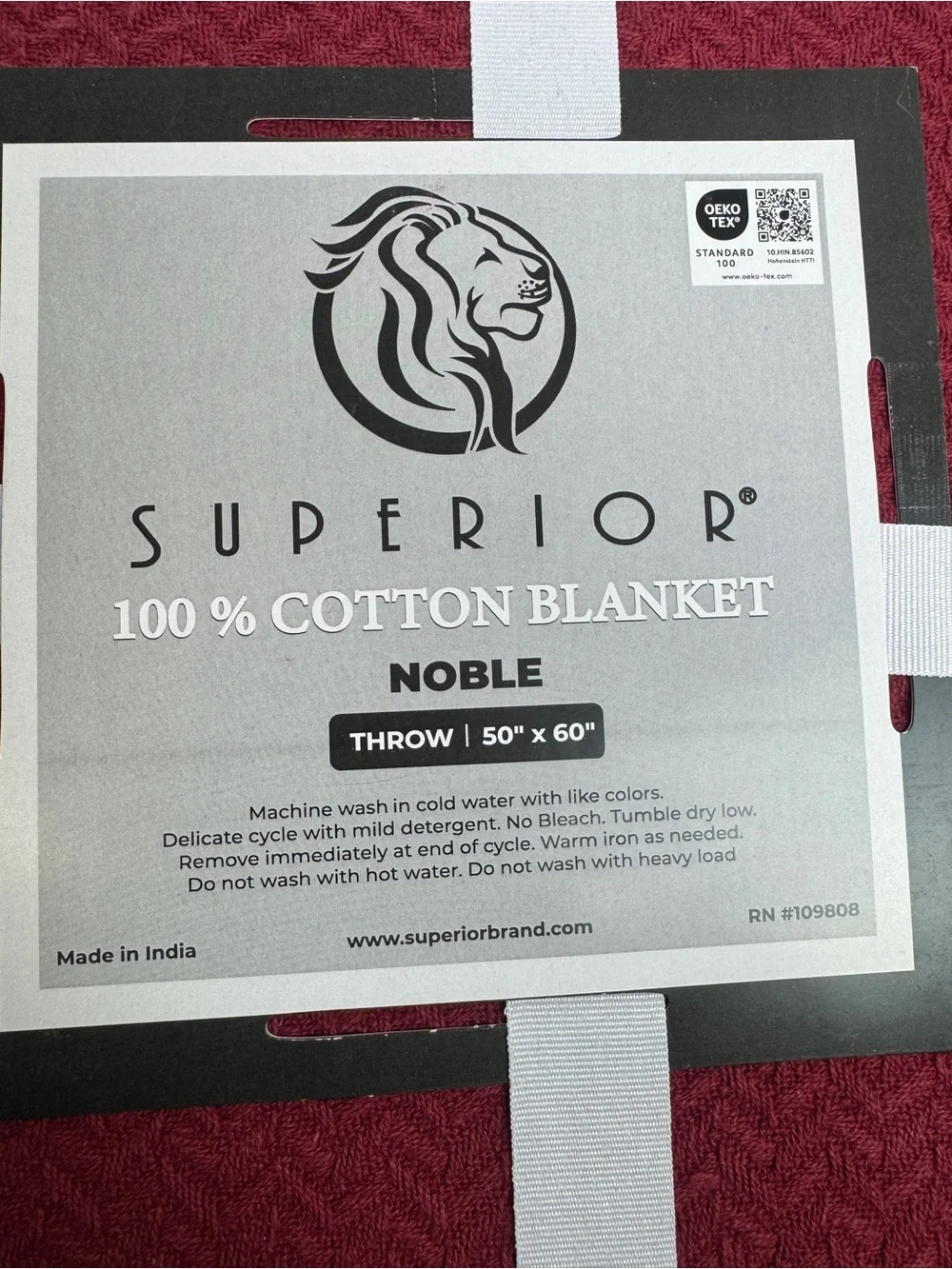 Superior Brand 100% Cotton Throw Blanket ,50x60in
